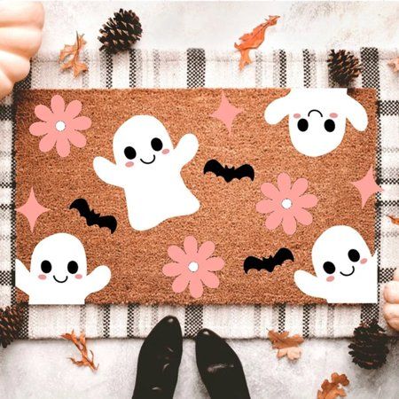 Halloween Welcome Mats, Halloween Mats, Gothic Rug, Craft Toys, Door Mat Diy, Halloween Bathroom, Sports Rug, Funny Welcome Mat, Halloween Front Doors