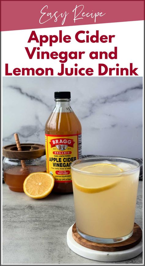 This apple cider vinegar and lemon juice is a great addition to any healthy diet. Made with ACV, raw honey, and fresh lemon juice. Apple Cider Vinegar Drink Recipes, Vinegar Drink, Healthy Low Carb Snacks, Unfiltered Apple Cider Vinegar, Apple Cider Vinegar Detox, Healthy Nutrition Plan, Apple Cider Vinegar Drink, Sleep Remedies, Natural Cold Remedies