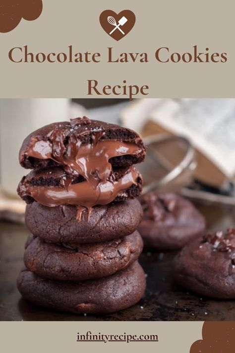 These delicious chocolate lava cookies are chewy chocolate cookies. Ingrédients Produits frais • 2 Egg yolks Aides culinaires et épices • 1 1/2 cups All-purpose flour • 1/2 tsp Baking powder • 3/4 cup Brown sugar, light packed • 1/2 cup Cocoa powder, Dutch process • 1 Powdered sugar • 1/2 tsp Salt • 1 cup Semi-sweet chocolate chips • 1 1/2 tsp Vanilla • 1/4 cup White sugar, granulated Produits laitiers • 3/4 cup Butter, unsalted • 1/2 cup Heavy whipping cream Chocolate And Vanilla Cookies, Lava Cookies Recipe, Chocolate Lava Cake Cookies, Gooey Chocolate Lava Cookies, Molten Lava Cake Cookies, Chocolate Chip Lava Cookies, Chocolate Lava Cookies Recipes, Dutch Process Cocoa Recipes, Chocolate Lava Brownie Cookies