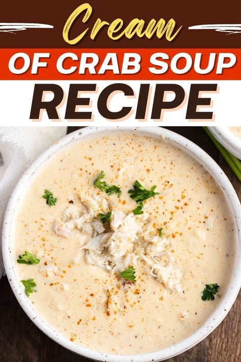 Try this cream of crab soup recipe to warm your soul! Loaded with crab, butter, half and half, and Old Bay, it's a true masterpiece! Md Cream Of Crab Soup Recipe, Crab Stew Recipe Simple, Cream Of Crab Soup Maryland, Maryland Cream Of Crab Soup Recipe, Crab Stew Recipe, Filling Soups, Cream Of Crab Soup Recipe, Crab Stew, Crab Butter