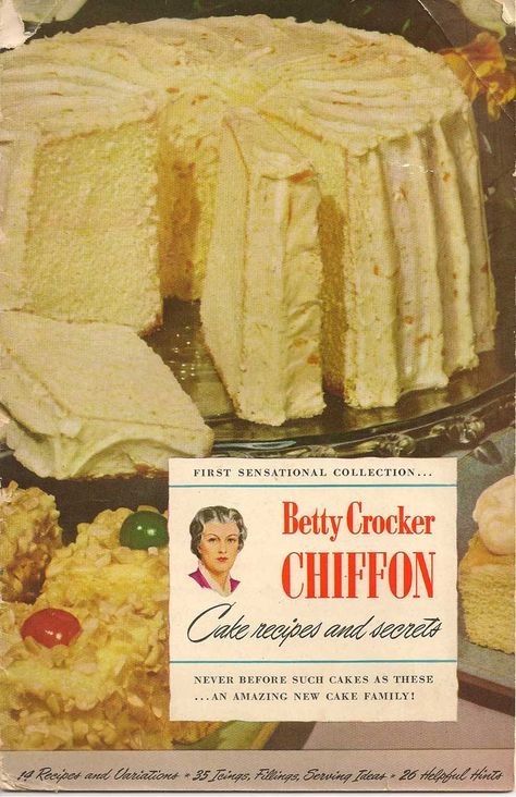 Rochelle's Vintage and Frugal Recipes: Orange Chiffon Cake- Betty Crocker Chiffon Cake recipes and secrets Orange Chiffon Cake Recipe, Orange Sponge Cake, Orange Chiffon Cake, Lemon Chiffon Cake, Betty Crocker Cake Mix, Betty Crocker Cake, Betty Crocker Recipes, Frugal Recipes, Orange Chiffon