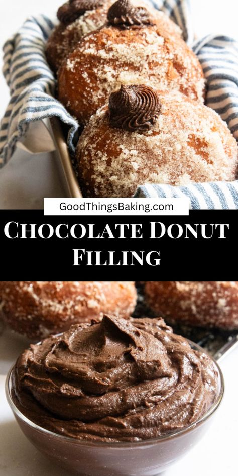 Creamy, thick, and rich, this chocolate cream donut filling is the perfect way to level up your homemade donuts. #donutrecipe #chocolaterecipe Blueberry Cake Donuts, Cream Filling Recipe, Cream Filled Donuts, Cream Donut, Donut Filling, Pomegranate Recipes, Pudding Flavors, Pumpkin Spice Donut, Filled Donuts