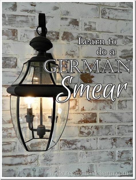 Smear Brick, Exterior Brick Veneer, German Smear Brick, Painting Laminate Countertops, German Schmear, German Smear, Exterior Farmhouse, Brick Accent Walls, Faux Brick Panels