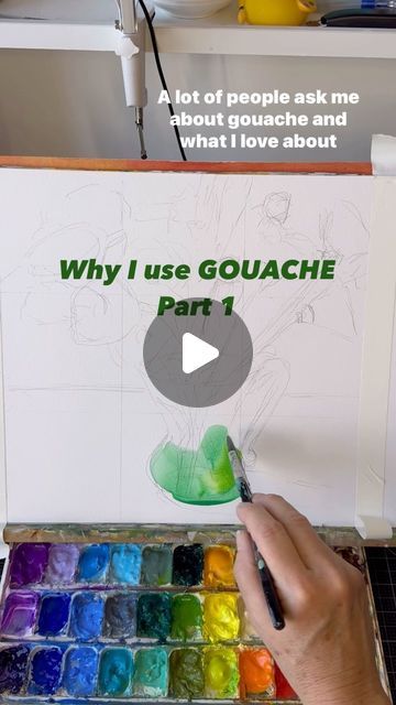 Vicki McGrath on Instagram: "Why do I use GOUACHE? 🎨 Follow along as I paint Summer Bouquet (available now on my website) and chat about why I love painting with gouache! 💐✨

#gouache #gouachepainting #gouacheart #gouachepaint #gouacheartist #chicagoartist #flowerbouquet #arttutorial #gouachetutorial" How To Use Gouache Paint, Guache Paintings Ideas, Easy Gouache Painting Ideas, Gauche Paint, Simple Gouache Painting, Gouache Painting Ideas For Beginners, Gouache Art For Beginners, Gouache Tips, Simple Gouache