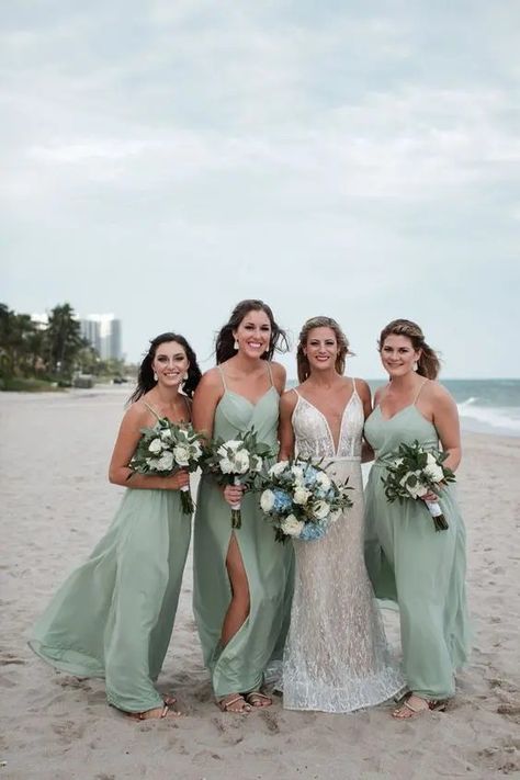 Green Bridesmaid Dresses Beach, Pelican Grand Beach Resort, Fort Lauderdale Wedding, Beach Wedding Bridesmaid Dresses, Beach Bridesmaids, Beach Wedding Bridesmaids, Dream Beach Wedding, Beach Bridesmaid Dresses, Green Wedding Dresses