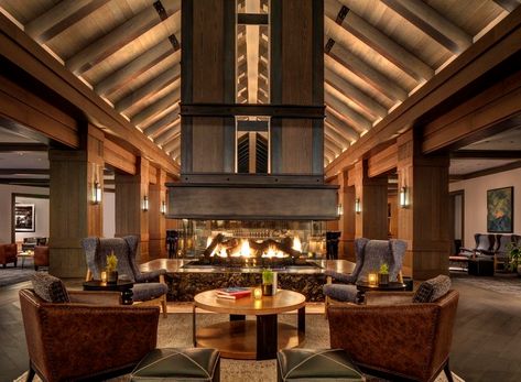 Montage Big Sky — BraytonHughes Design Studios Modern Hotel Lobby, Client Questionnaire, Sky Resort, Mountain Hotel, A Frame Cabins, Resort Interior, Hotels Around The World, Big Sky Montana, Stunning Hotels