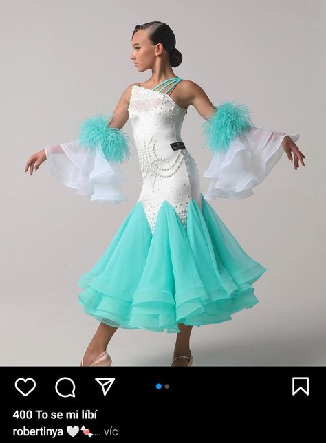 Latina Dress, Ballroom Dance Dresses Standard, Ballroom Standard Dress, Ballroom Dancing Dresses Latin, Pretty Dance Costumes, Junior Dress, Ballroom Dance Dress, Dancesport Dresses, Ballroom Hair