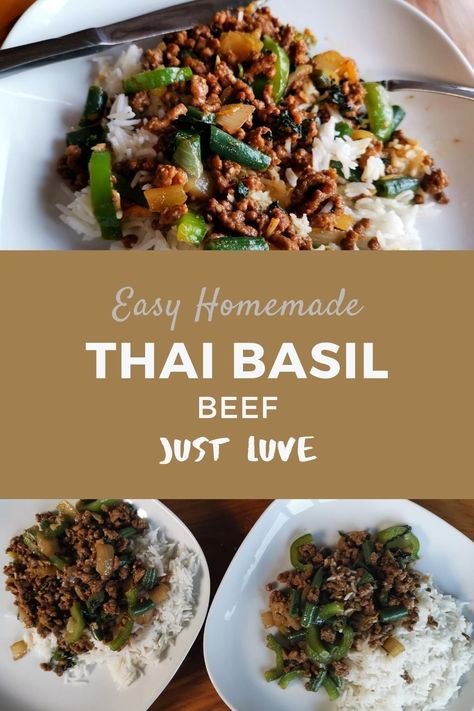 Thai basil beef is easy and quick to make, but as with most Thai dishes, it can be quite spicy so be careful. Thai basil beef | Thai basil beef recipe | Thai basil beef stir fry | Spicy Thai basil beef | Easy Thai basil beef | Thai basil beef mince | Thai basil beef stirfry Basil Beef Stir Fry, Thai Basil Beef Recipe, Basil Beef, Thai Basil Beef, Fried Basil, Spicy Thai, Mince Recipes, Beef Stir Fry, Thai Basil