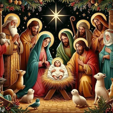 Christmas Jesus Wallpaper, Nativity Scene Pictures, Scene Pictures, Beautiful Christmas Scenes, Christmas Christ, Jesus Drawings, Jesus Mary And Joseph, Merry Christmas Pictures, Jesus And Mary Pictures