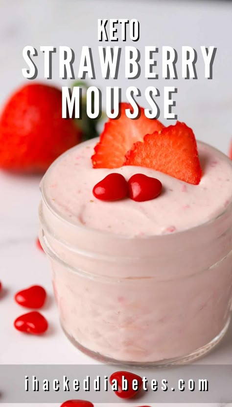 Sugar Free Strawberry Fluff, Keto Strawberry Fluff With Cool Whip, Strawberry Desserts For Diabetics, Keto Strawberry Mousse, Low Carb Strawberry Dessert Easy, Low Sugar Strawberry Dessert, Sugar Free Mousse Recipes, Keto Strawberry Cheesecake Bars, Sugar Free Cream Cheese Desserts