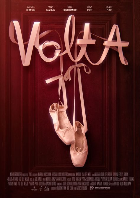 Film poster - Volta Ballerina Movie Poster, Photoshop Advertising Poster Designs, Ballet Typography, Ballet Core Poster, Dance Movie Poster, Ballet Design, Film Cover, Short Film Poster, Ballet Poster Design