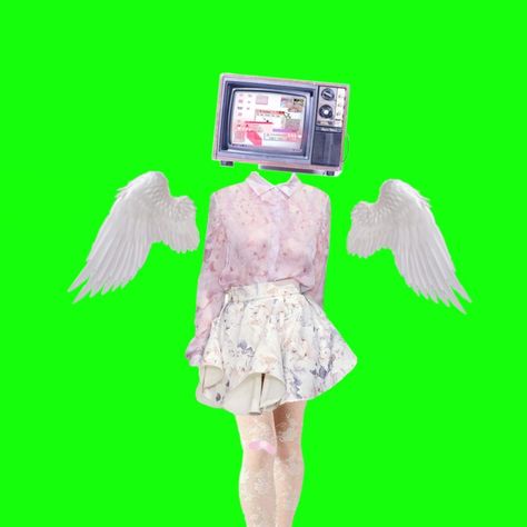 Green screen dream core character for you to use💚 Dream Core Characters, Dreamcore Character, Person Png, Dreams Core Aesthetic, Object Heads, Weirdcore Aesthetic, Tv Head, Tiny Bunny, Weird Dreams