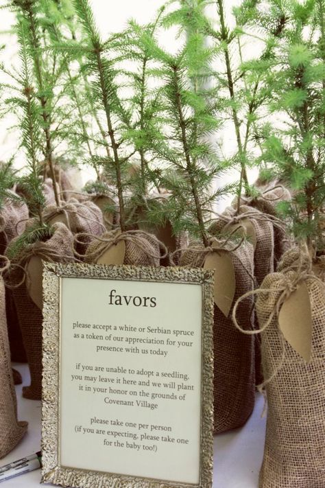 tree seedlings in burlap bags as wedding favors (Whole Heart Photography) Tree Wedding Favors, Plant Wedding Favors, Succulent Wedding Centerpieces, Tree Seedlings, Woodsy Wedding, Diy Party Favors, Burlap Bags, Eco Wedding, Boda Mexicana