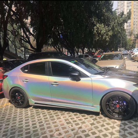 Iridescent Wrap – wrapteck Iridescent Car, Holographic Car, Holographic Vinyl, White Car, Vehicle Paint, Vinyl Signs, Cc Cream, Car Wrap, Pearl White