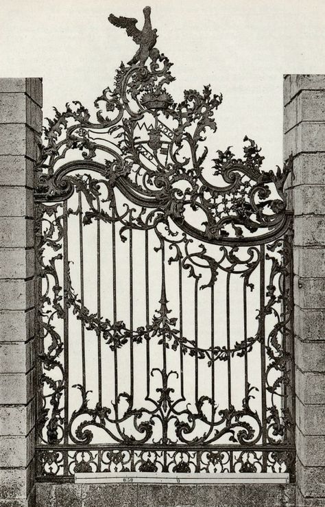 Wrought Iron Gate Old Gates, Doors Ideas, Wrought Iron Design, Wrought Iron Decor, Wrought Iron Gate, Metal Gates, Wrought Iron Fences, Door Inspiration, Wrought Iron Gates