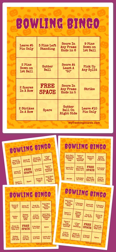 Games To Play While Bowling, Bowling Bingo Cards Free Printable, Bowling Games Ideas, Bowling Games For Kids, Bowling Pin Crafts, Custom Bingo Cards, Free Printable Bingo Cards, Bingo Card Template, Free Bingo Cards