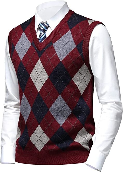 Mens Argyle Sweater, Medic Tf2, Men's British Style, Argyle Vest, Vacation Clothing, Plaid Tank Top, Sweater Vest Mens, Argyle Sweater Vest, Vest Sweater