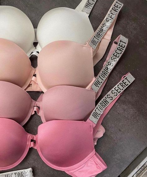 Pink Bras Victoria Secret, Victoria Secret Sparkle Bra Outfit, Pink Girly Gifts, Vs Bra Aesthetic, Victoria Secret Bra And Under Set, Victoria Secret Bra Outfit, Cute Bras Victoria's Secret, Victoria’s Secret Aesthetic, Victoria Secrets Intimo