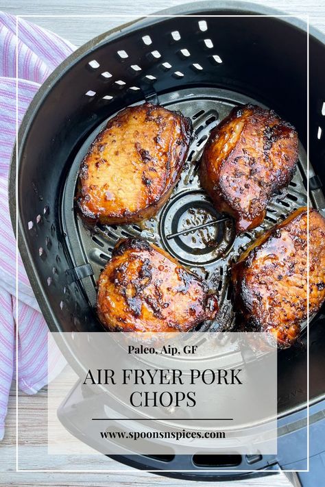 Aip Pork Chops, Pork And Apple Burgers, Aip Diet Recipes, Pork Chop Marinade, Autoimmune Recipes, Air Fryer Pork, Air Fryer Pork Chops, Allergen Free Recipes, Pork Loin Chops