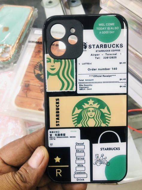 Starbucks Mobile Cover, Glass Phone Case Aesthetic, Starbucks Phone Case, Doctor Drawing, Phone Case Diy Paint, Starbucks Diy, Tempered Glass Iphone, Customised Phone Case, Diy Case