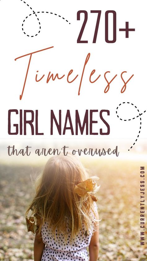 Looking for the perfect classic name for your baby girl but don't want it to be super popular? Here is a list of over 270 old fashioned baby girl names and meanings you will love! There are a lot of elegant, vintage names to choose from on this list. You'll also find some some unique choices you may have not considered before. #babynames #babygirl #oldtimeynames Latin Girl Names, Girl Names And Meanings, Vintage Girl Names, Old Fashion Girl Names, Hebrew Girl Names, Greek Girl Names, Vintage Baby Girl Names, Irish Girl Names