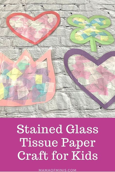 Stained Glass Tissue Paper Craft for Kids Contact Paper Art For Toddlers, Paper Stained Glass Craft, Stained Glass Tissue Paper, Nanny Crafts, Contact Paper Crafts, Stained Glass Craft, Giant Paper Flowers Template, Tissue Paper Craft, Paper Craft For Kids