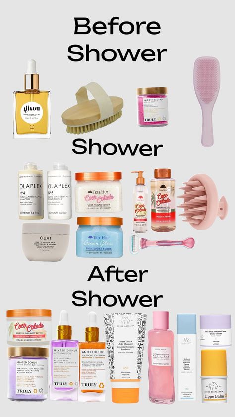 Shower Routine 💅💄🤭💓🍉🏝🏖🌸🌺🦋 Fast Shower Routine, Everything Shower Routine In Order, Affordable Shower Routine, Pre Shower Routine, That Girl Shower Routine, Shower Routine List, Good Shower Routine, Everything Shower List, Shower Routine Products