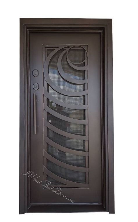 Single Iron Door, Double Iron Doors, Grill Doors, Latest Door Designs, Iron Security Doors, Wrought Iron Entry Doors, Porte In Ferro, Gate Designs Modern, Iron Front Door