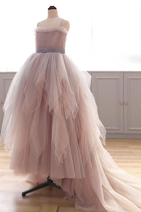 $79.00 Prom Dresses Puffy, Blush Prom Dresses, Dresses Puffy, Blush Prom Dress, Cheap Flower Girl Dresses, Pink Evening Dress, High Low Prom Dresses, Tulle Flower Girl