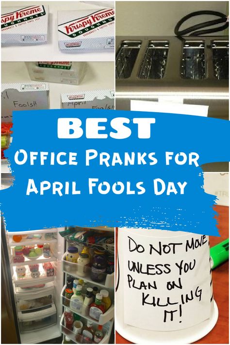 Uncover the best office pranks for April Fools Day! Whether it is April Fools or just a random weekday these pranks are light-hearted and office-appropriate, made to have a little workspace fun without risking the chance of getting fired or losing any friends. Coworker Pranks Ideas, Bosses Day Pranks, Principal Pranks, Pranks For Coworkers Offices, Halloween Pranks For Office, Workplace Pranks, Pranks For April Fools Day, Office Pranks Funny Easy, Pranks For Office