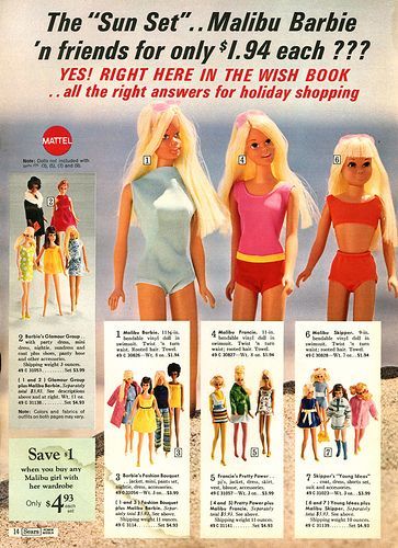 1971 Sears Christmas Catalog! Do you remember these? Barbie Swimwear, Sears Christmas Catalog, Barbie Booklet, Vintage Barbies, Play Barbie, Retro Stuff, Im A Barbie Girl, Malibu Barbie, Toy Art