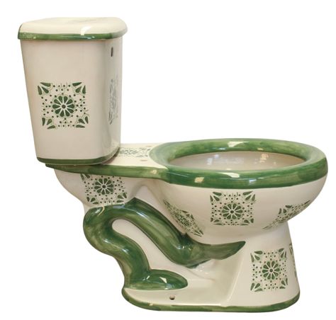 "AVAILABLE IN ELONGATED AND COMFORT HEIGHT SIZE All flushing Mechanism with flush handle and installation hardware is included  100% hand painted before is fired, so the paint will never fade, it is a true ceramic piece of Art. We can customize any design and/or colors: Own a unique Hand Painted Mexican Talavera Toilet made by the Artisan's dedicated work and passion. Forget about the boring plain colored toilets and bring a lively piece of Art to your bathroom that will amaze your guest. Made in compliance with the American Plumbing Standards (ASME), you won't have problems with installation or parts. See our Specs Picture for more details Toilet includes: 1 Toilet Bowl 1 Toilet Tank 1 Toilet Tank Cover Optional: Pedestal Sink extra $399 Optional: Toilet seat extra $229 Optional Sinks: Ov Hand Painted Toilet, Cool Toilet Seats, Cute House Things, Cool House Interior, Unique Toilets, Mexican Toilet, Funky Toilet, Weird Toilets, Talavera Toilet