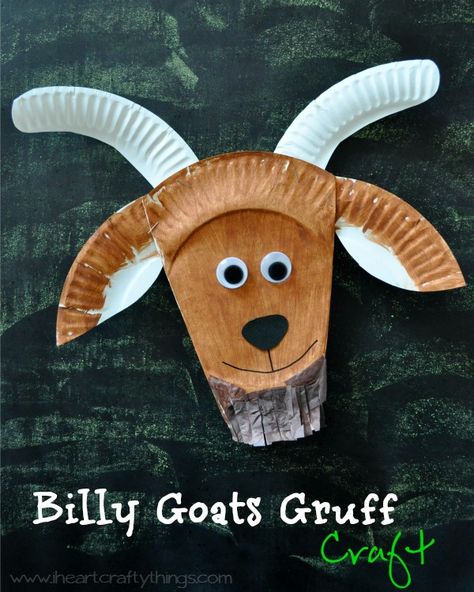 I HEART CRAFTY THINGS: Three Billy Goats Gruff Craft Three Billy Goats Gruff, Billy Goats Gruff, Farm Animal Crafts, Paper Plate Crafts For Kids, Farm Preschool, Goat Art, Farm Kids, Farm Crafts, Themed Activities