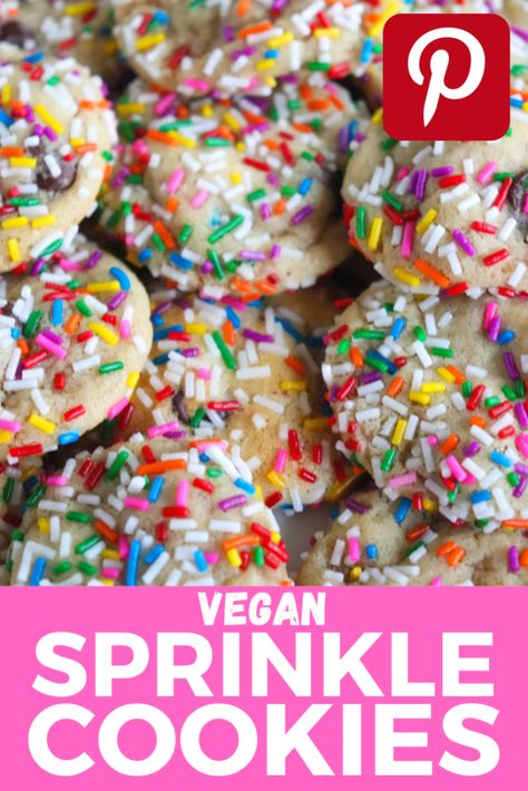 Vegan Sprinkle Cookies, Vegan Rainbow Cookies, Six Vegan Sisters, Dessert Recipes Cookies, Vegan Cookie, Energy Ball Recipe, Vegan Cookies Recipes, Vegan Bakery, Vegan Holidays