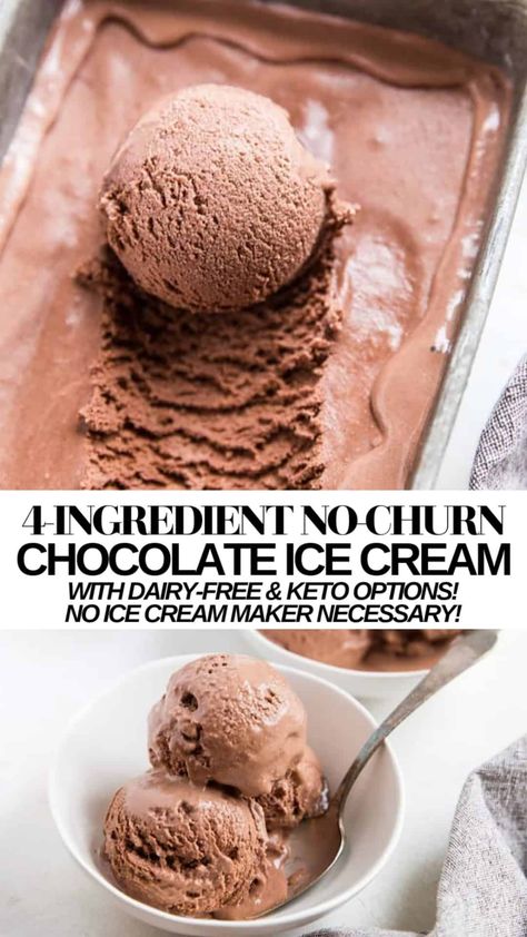 Egg Free Ice Cream Recipe, Homemade Chocolate Ice Cream, Ice Cream Recipes Machine, Chocolate Ice Cream Recipe, Easy Ice Cream Recipe, Vanilla Ice Cream Recipe, Ice Cream Maker Recipes, Caramel Ice Cream, Dairy Free Ice Cream