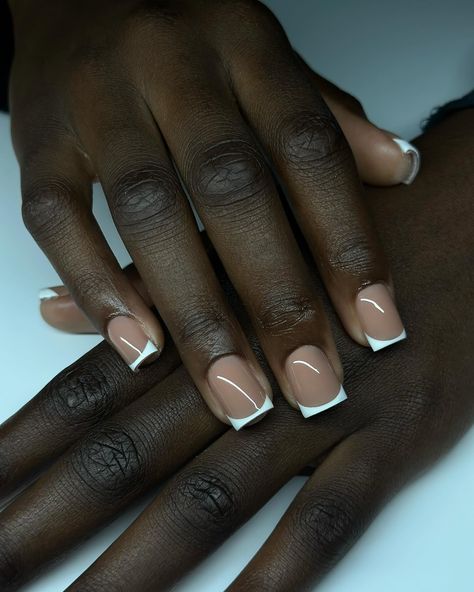 Happy Caturday 🐈‍⬛ #dovenailsbysharon #apresgelx #gelx #frenchies Dark Skin Nails Ideas, Nails For Darker Skin Tone, Dark Skin Manicure, Almond Shape Fall Nails, Nail Colors For Dark Skin, Dark Skin Nail Color, Stilleto Nails Designs, Gel Nails French, Brown Nail Polish