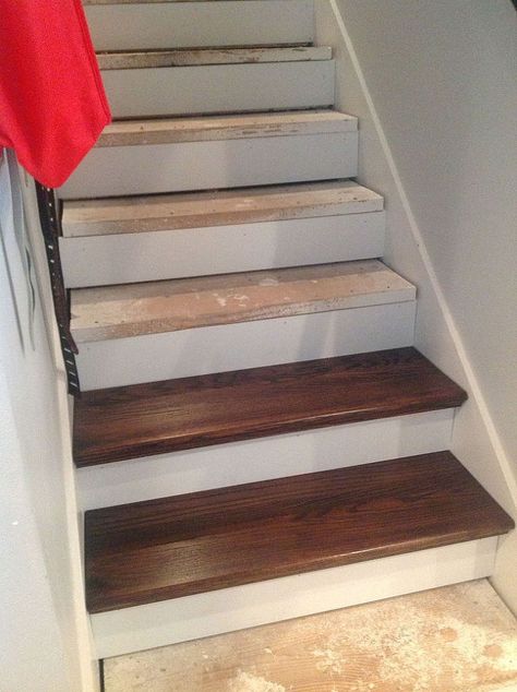 Redo Stairs, Diy Staircase Makeover, Stair Renovation, Stairs Renovation, Stair Makeover, Diy Staircase, Stairs Makeover, Staircase Makeover, Stair Remodel