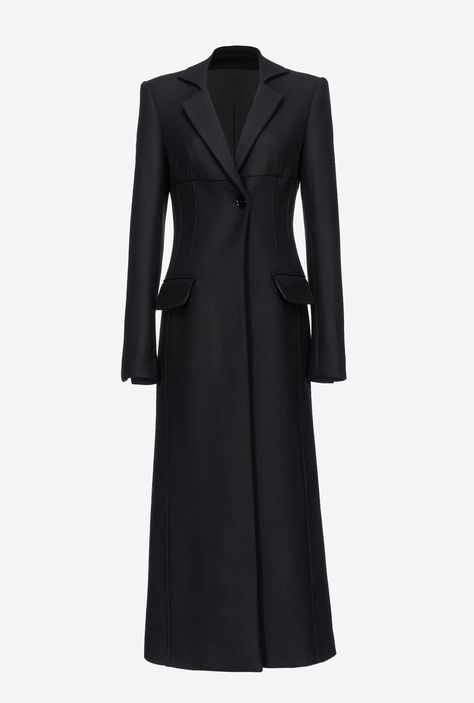 Long Black Coat Women, Black Wool Coat Women, Long Coats For Women, Faux Fur Long Coat, Warm Winter Coats, Limo Black, Longline Trench Coat, Black Dress Coat, Winter Trench