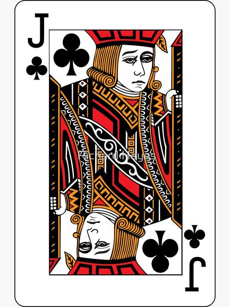 "Jack of Clubs" Sticker for Sale by Richard Heyes | Redbubble Jack Of Clubs, King Sticker, Playing Card, Card Design, For Sale, Design