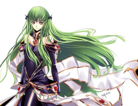 C.C   *-* Mysterious Girl Names, Code Geass C.c, Green Hair Girl, Lelouch Vi Britannia, Mysterious Girl, Code Geass, Blackest Knight, Yellow Eyes, Manga Pictures