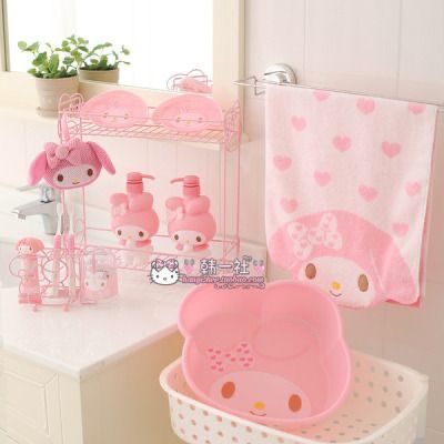 Hello Melody, Candy Themed Bedroom, Sanrio Bedroom, Hello Kitty Bathroom, Sanrio Room, Pink Toilet, Hello Kitty Bedroom, Pink Bathroom Decor, Dream Bath