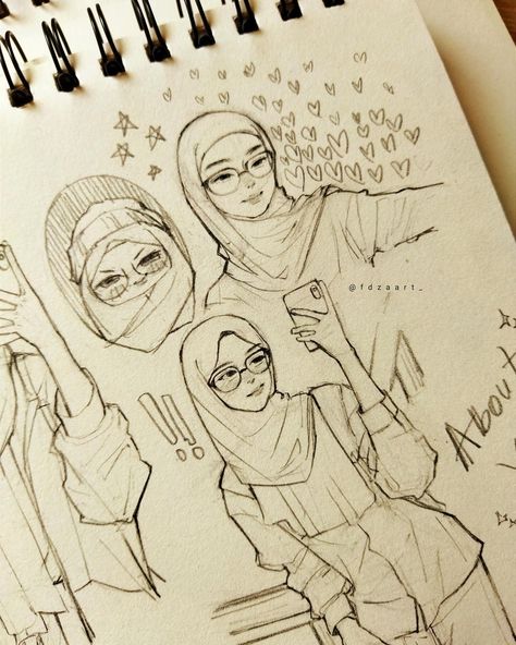 Hijab Art Drawing, Hijab Girl Drawing, Hijabi Drawing, Hijab Sketch, Aesthetic Sketch Ideas, Muslim Drawing, Aesthetic Sketch, Hijab Art, Hijab Drawing