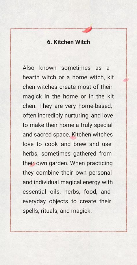 Kitchen Witch Journal, What Is A Kitchen Witch, Kitchen Witch Spells, Types Witches, Astrological Journal, Christian Witchcraft, Witch Types, Wiccan Beliefs, Witch Names