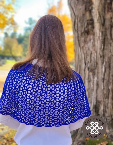 Celtic Crochet Capelet - Unique pattern by Celtic Knot Crochet Celtic Crochet, Celtic Knot Crochet, Crochet Capelet Pattern, Wedding Accessories Diy, Capelet Pattern, Crochet Capelet, Crochet Mug Cozy, Basic Crochet Stitches, Love Crochet