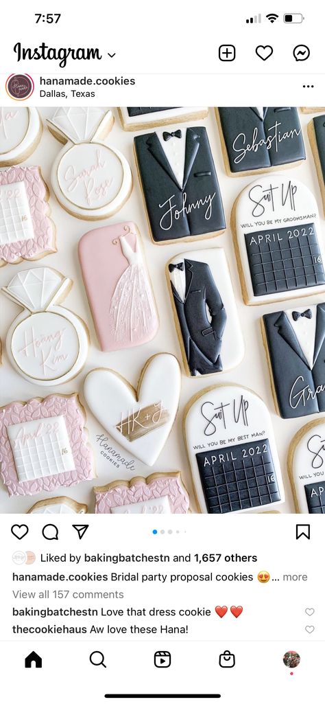 Proposal Cookies, Bridesmaid Cookies, Wedding Cookies Decorated, Bridal Cookies, Decorator Frosting, Be My Groomsman, Bridesmaid Boxes, Groomsmen Proposal, Bridal Party Proposal