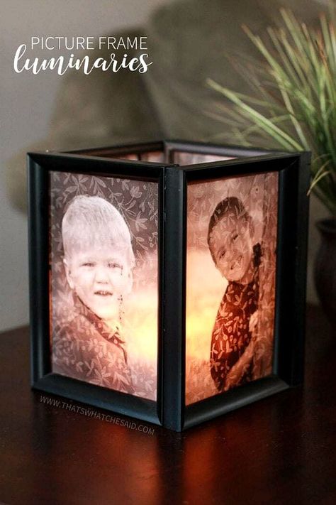 Photos Luminaries, Luminary Diy, Diy Gifts For Grandma, Dollar Tree Gifts, Diy Christmas Presents, Dekor Diy, Cheap Crafts, Diy Upcycling, Diy Simple