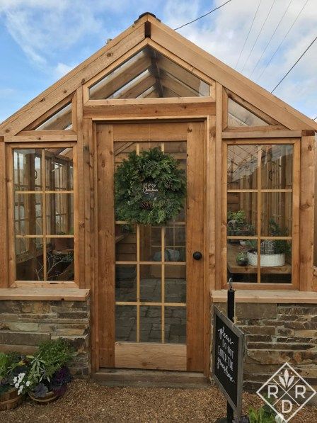 Magnolia's greenhouse at the Seed Store Greenhouse Timber Frame, Greenhouse With Garden Outside, Poly Carbonate Greenhouse, Yoga Greenhouse, Greenhouse Door, Wooden Greenhouse, Garden Ideas To Make, Greenhouse Farming, Conservatory Greenhouse