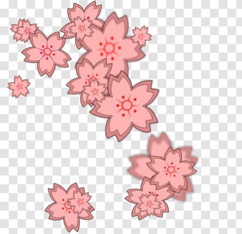 Sakura Petals Drawing, Sakura Design Flower, Sakura Petals Png, Cherry Blossom Vector Illustration, Pink Flower Transparent Background, Cherry Blossom Flowers, Free Sign, Flower Clip, Download Free Images