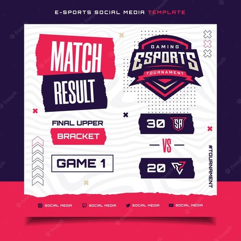 Premium Vector | Match result e-sports gaming banner template for social media flyer with logo Gaming Banner Template, Template For Social Media, Esports Games, Esports Logo, Social Media Flyer, Gaming Banner, Sports Flyer, Sport Design, E Sports