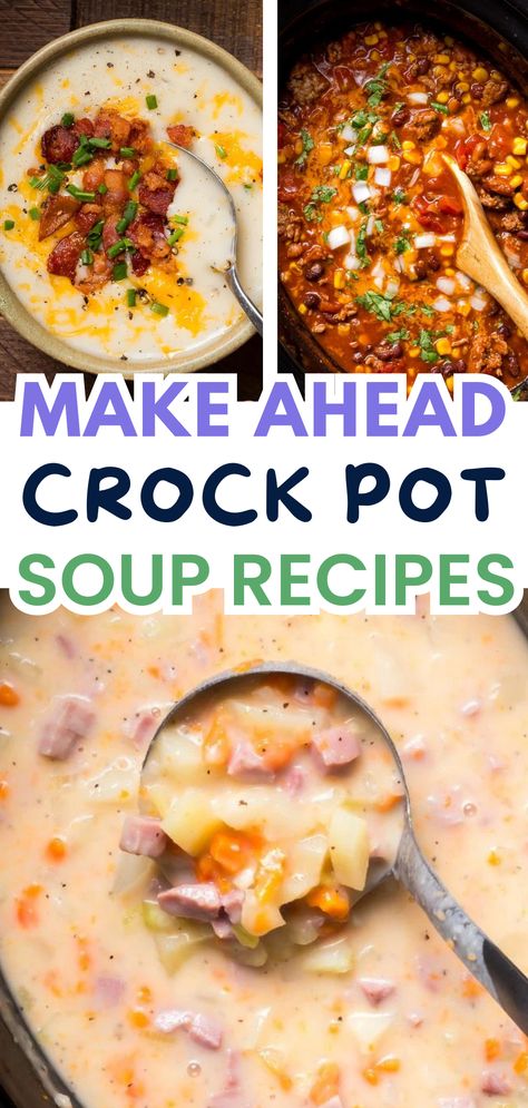 Are you looking for new crock pot soup and stew recipes to see you through the fall and winter? You're in luck! This post is jam packed with the best healthy easy fall soup and stews for comfort food like you've never tasted before! Our cheap and simple slow cooker or crock pot soup recipes at the best autumn soup and heart winter meal ideas that you could possibly try this year. Check out our quick and easy recipes HERE and let us know which one you loved the most Best Fall Crockpot Soups, Hearty Crock Pot Cowboy Soup, Crockpot Soup Recipes Easy Simple, Tailgate Soup Crock Pot, Soups To Feed A Crowd, Crock Pot Soups And Stews Comfort Foods, Small Crockpot Soup Recipes, Dump And Go Crockpot Soup Recipes, 4 Ingredient Soup Recipes